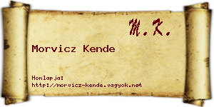 Morvicz Kende névjegykártya